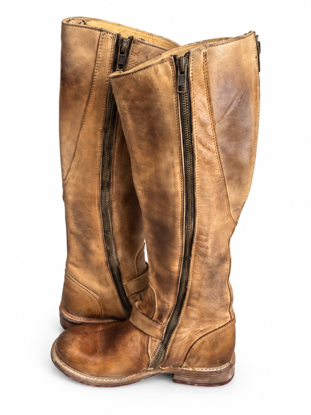 BED STU Glaye Tan Leather Tall Equestrian Boots Size 6 Like New w/ Box